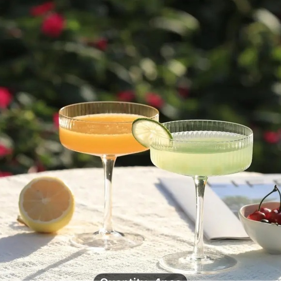 Elegant Glass Coupe Set - Multicolor - Picture 4 of 6